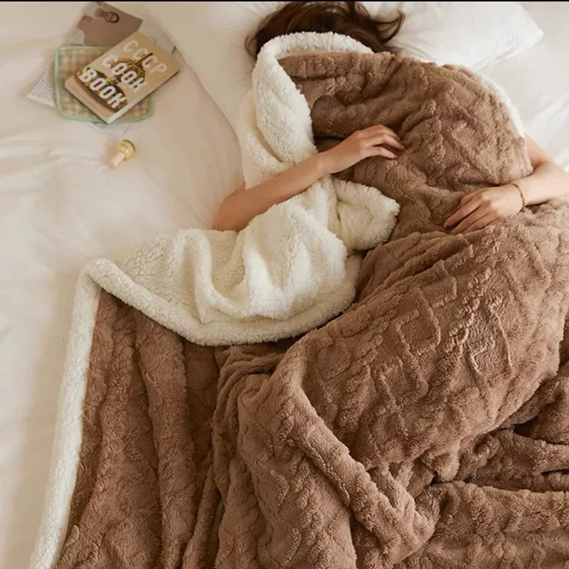 Thick Lambswool Fleece Winter Blanket Soft Warm Throw