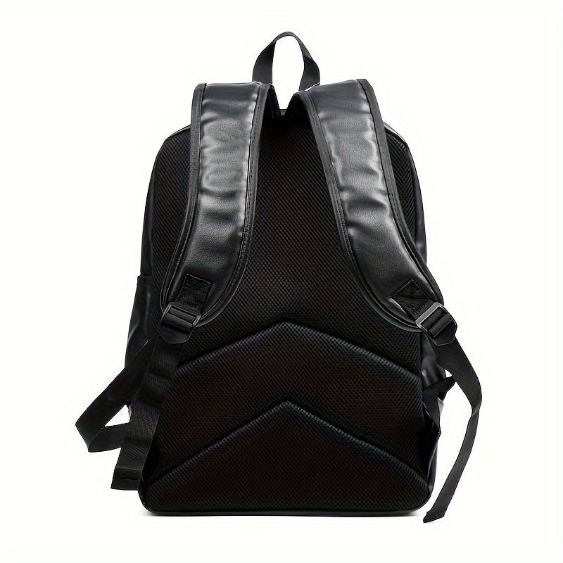 Men's PU Leather Waterproof Travel Backpack