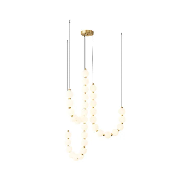 Elegant White Necklace Chandelier with LED Lights