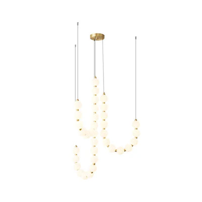 Elegant White Necklace Chandelier with LED Lights