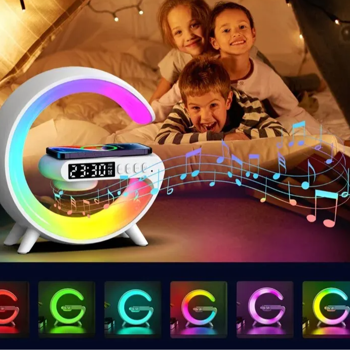 Smart LED Lamp with Bluetooth Speaker & Wireless Charger