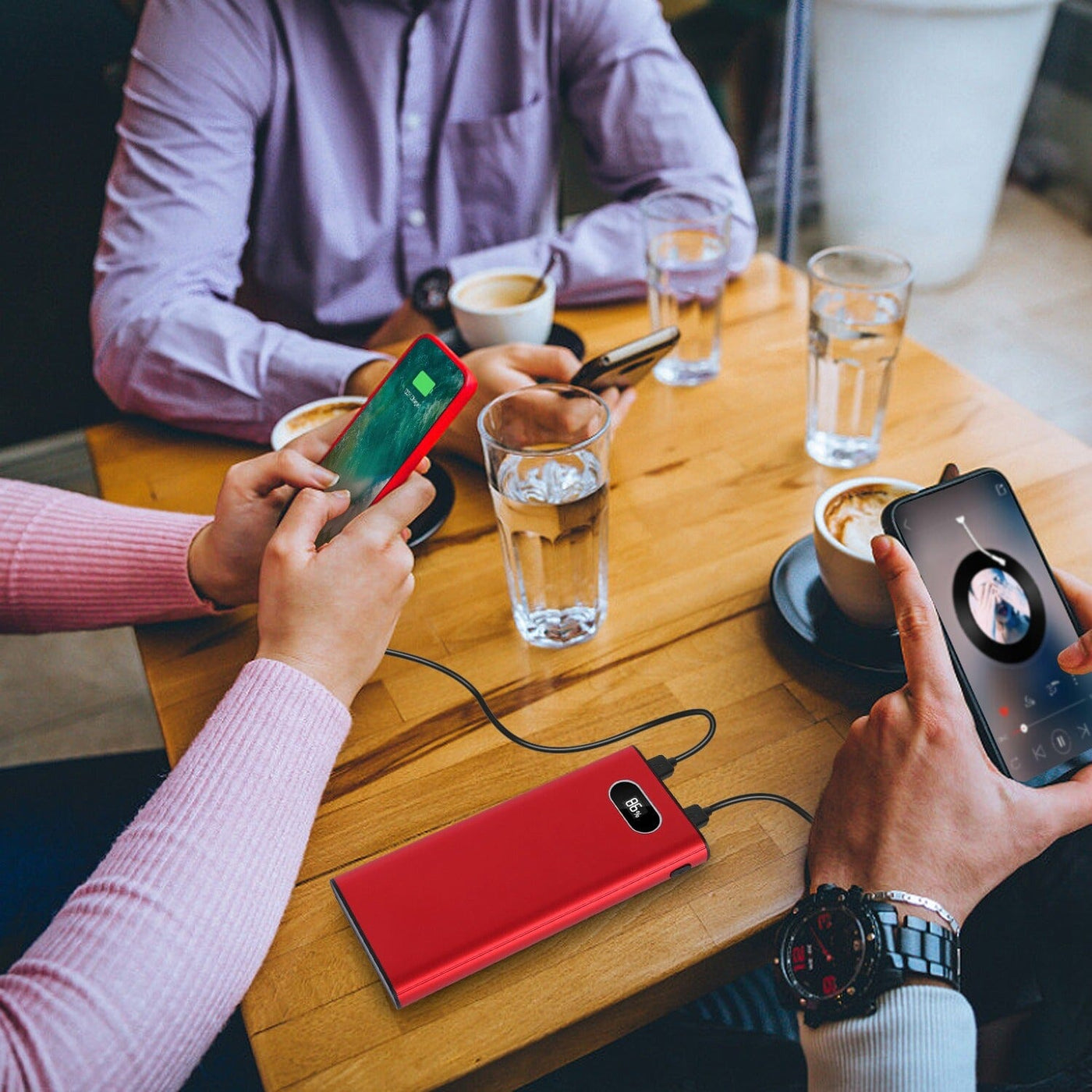 20000mAh Power Bank Portable Fast Charger with LED Display