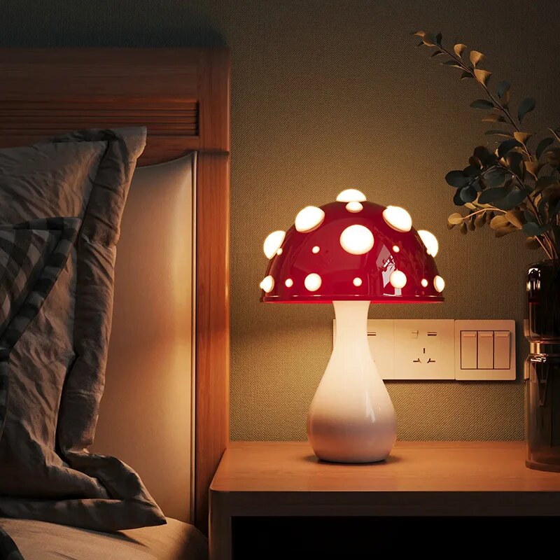 Manita LED Table Lamp – Amanita Mushroom Design