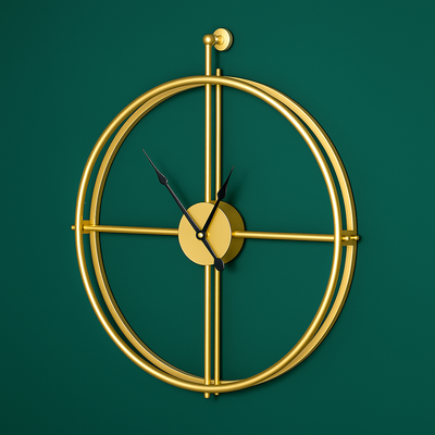Vermilion Modern Wall Clock – Silent Quartz, Minimalist Design, 55/60 cm, Black/Gray