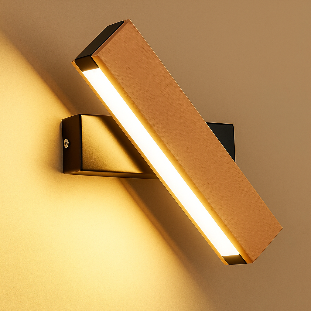 Minimalist Wooden LED Wall Lamp with Adjustable Arm
