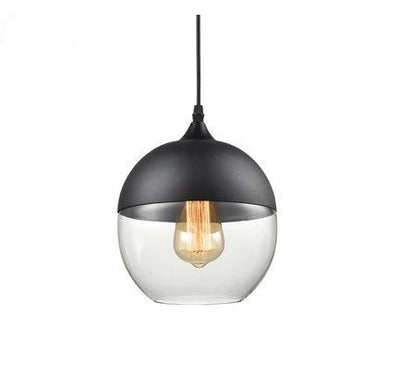 Hand-Blown Glass & Wood Pendant Light Adjustable