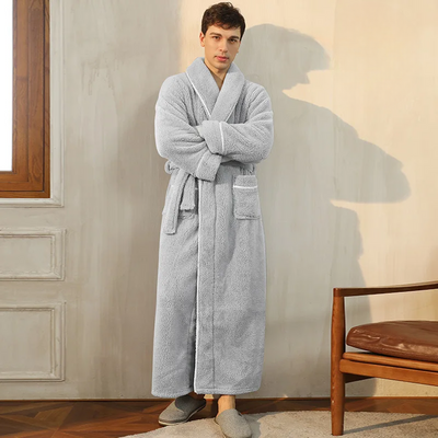 Men’s Flannel Fleece Winter Bathrobe Robe
