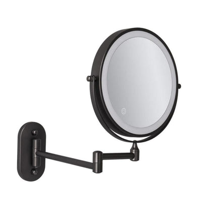 Black LED Rechargeable Makeup Mirror – 3-Color Light