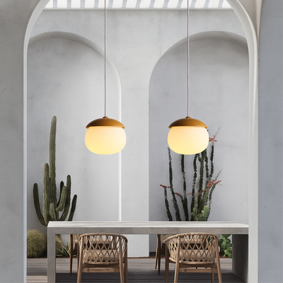 Nordic Wood Glass Pendant Light – Modern Design