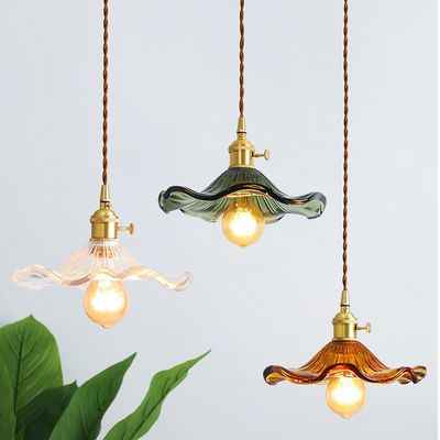 Chic Hibiscus Glass Pendant Lamp
