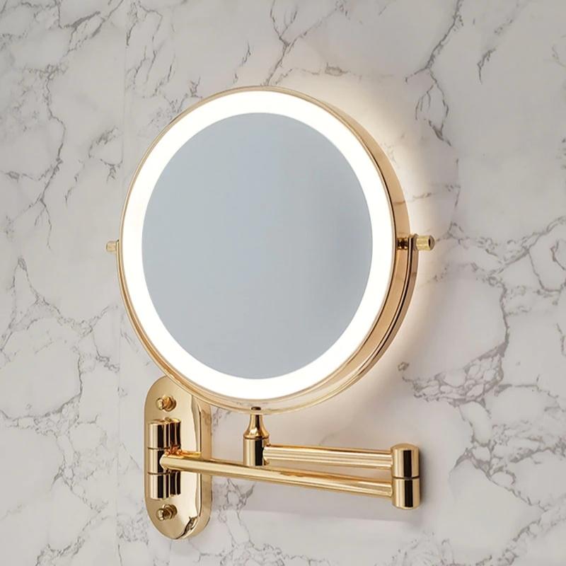 Gold Rechargeable LED Makeup Magnifying Mirror