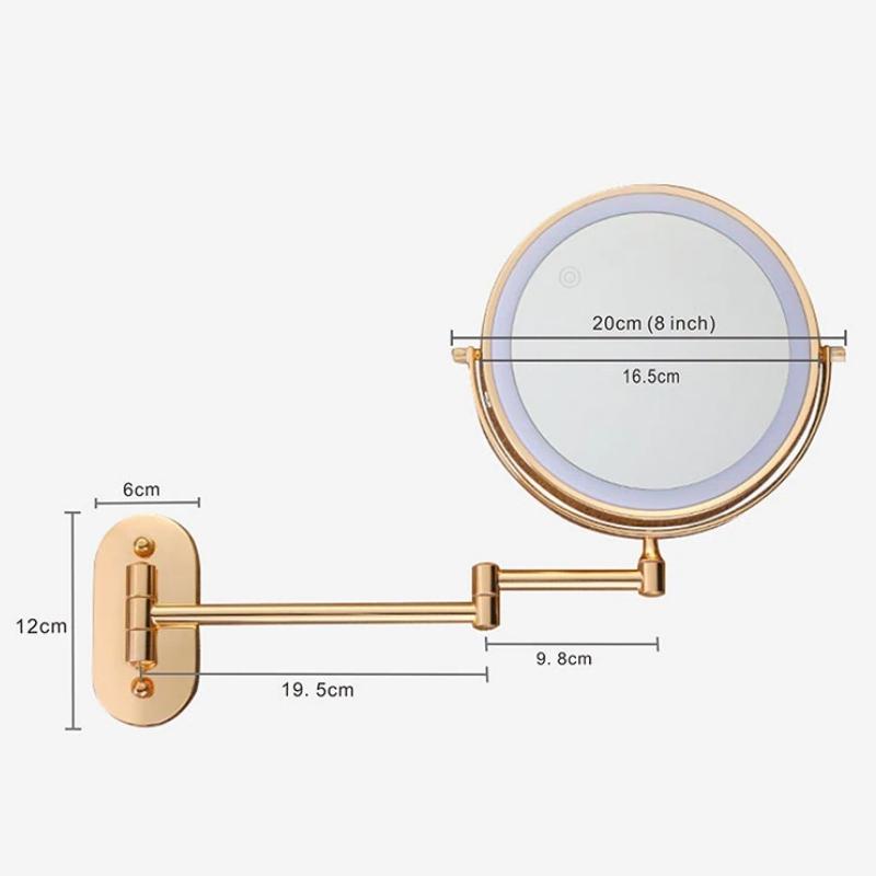 Gold Rechargeable LED Makeup Magnifying Mirror