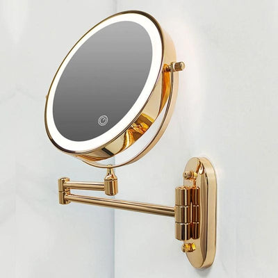 Gold Rechargeable LED Makeup Magnifying Mirror