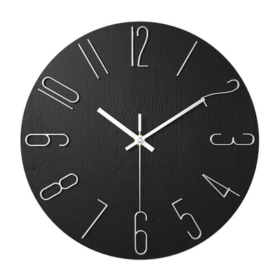 Modern Black Wall Clock | 30 cm Silent Minimalist Design