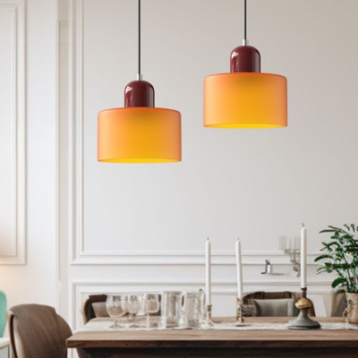 Glass Cylinder Pendant Light