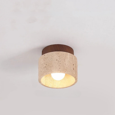 Travertine LED Ceiling Lamp Recessed Design