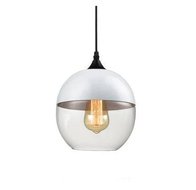 Hand-Blown Glass & Wood Pendant Light Adjustable