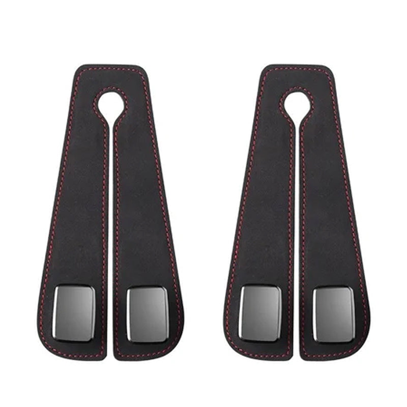 Car Seat Back Double Hook with Phone Holder – PU Leather Organizer
