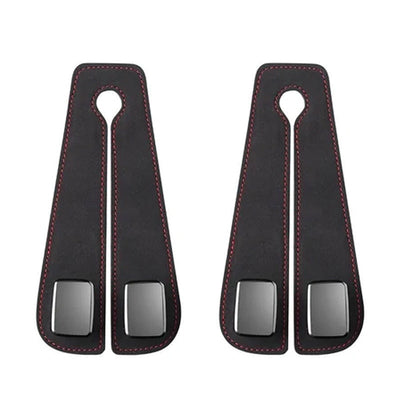Car Seat Back Double Hook with Phone Holder – PU Leather Organizer