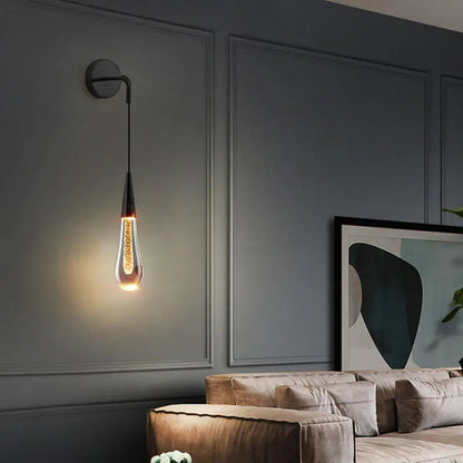 LuxeGlide – Chic Water-Drop LED Wall Lamp