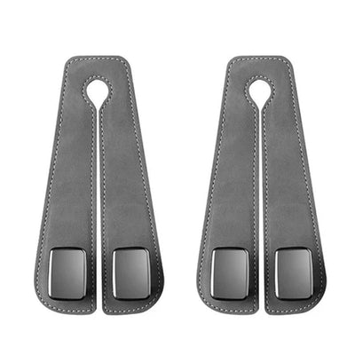 Car Seat Back Double Hook with Phone Holder – PU Leather Organizer