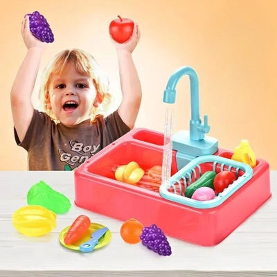 Kids Mini Sink Playset with Faucet and Veggies