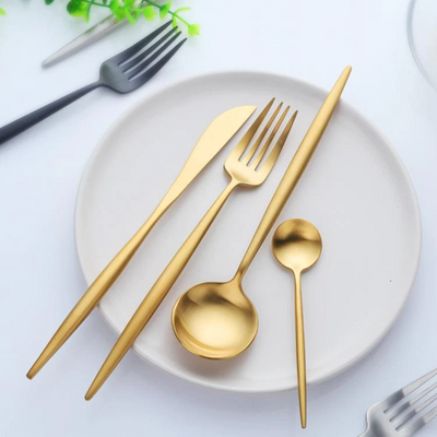 Modern Stainless Steel Cutlery Set – 24 Pieces