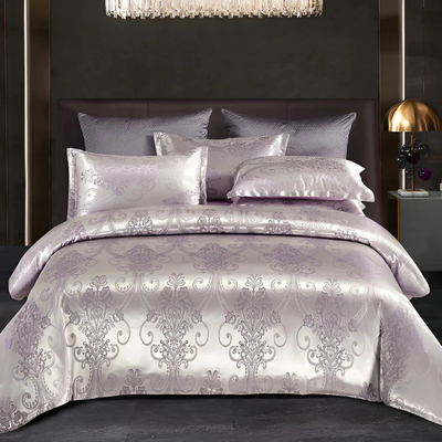 Satin Floral Bedding Set with Duvet Cover and Pillowcases