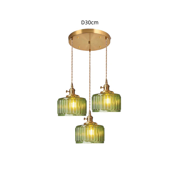 Vintage Glass Crystal Pendant Light E27