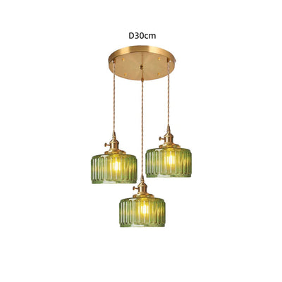 Vintage Glass Crystal Pendant Light E27