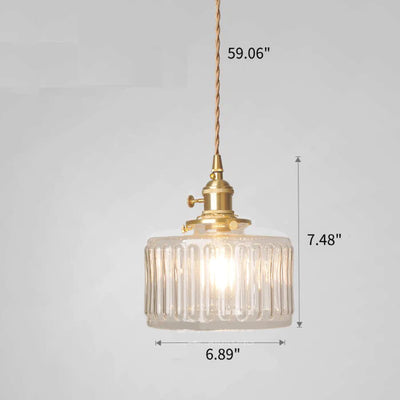 Vintage Glass Crystal Pendant Light E27