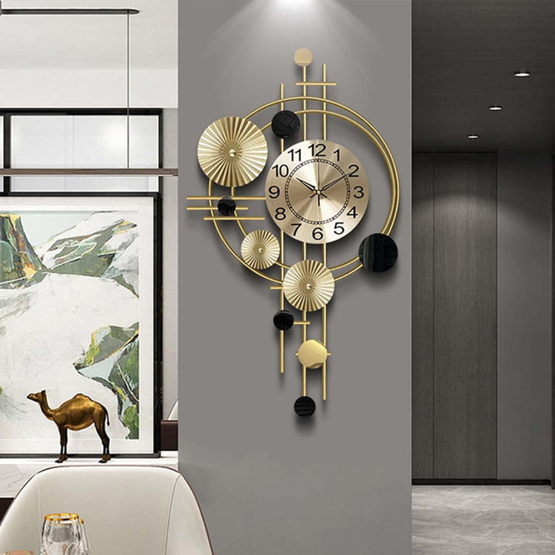 Large Modern Metal Wall Clock for Living Room