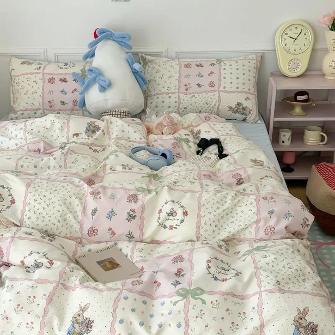 Soft Floral Comforter Cover for Elegant Bedroom Decor