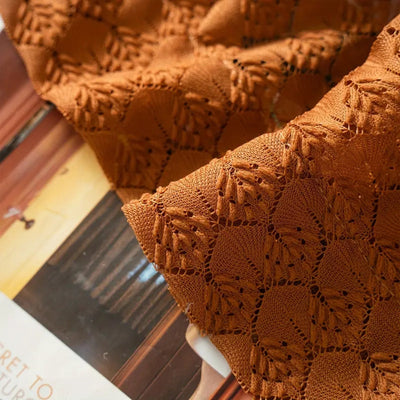 Amber Glow Boho Crochet Window Curtain Panel