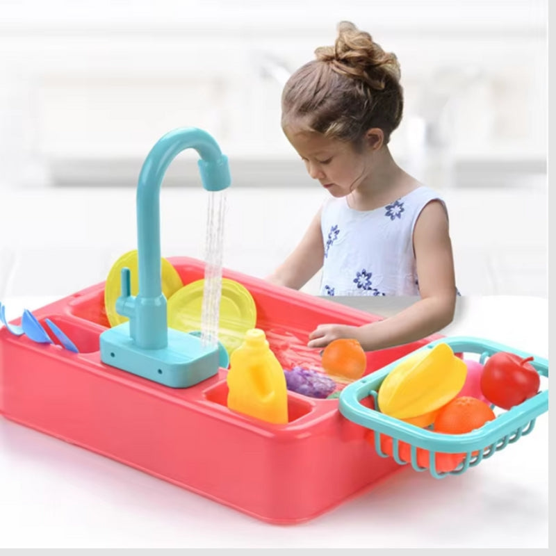 Kids Mini Sink Playset with Faucet and Veggies