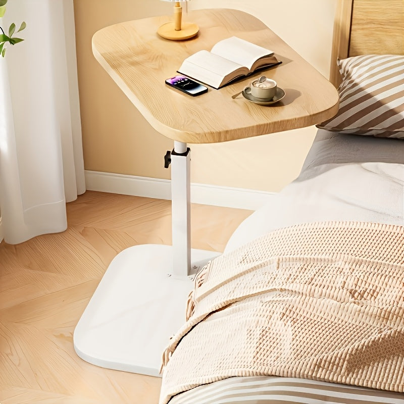 Adjustable Side Table – Wood & Metal for Couch or Bed