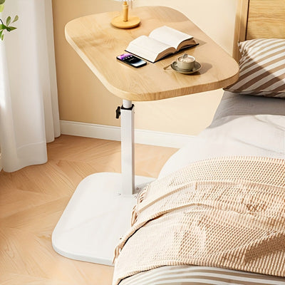 Adjustable Side Table – Wood & Metal for Couch or Bed