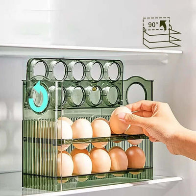 Clear Egg Organizer – Space-Saving Rolling Fridge Storage