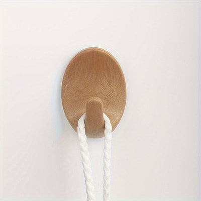 Self-Adhesive Wood-Look Wall Hooks Durable