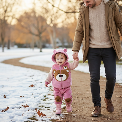 Cotton Baby Winter Outfit Set with Hooded Sweater