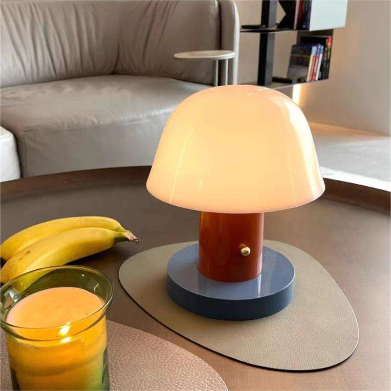 LED Mushroom Touch Table Lamp – Battery Powered