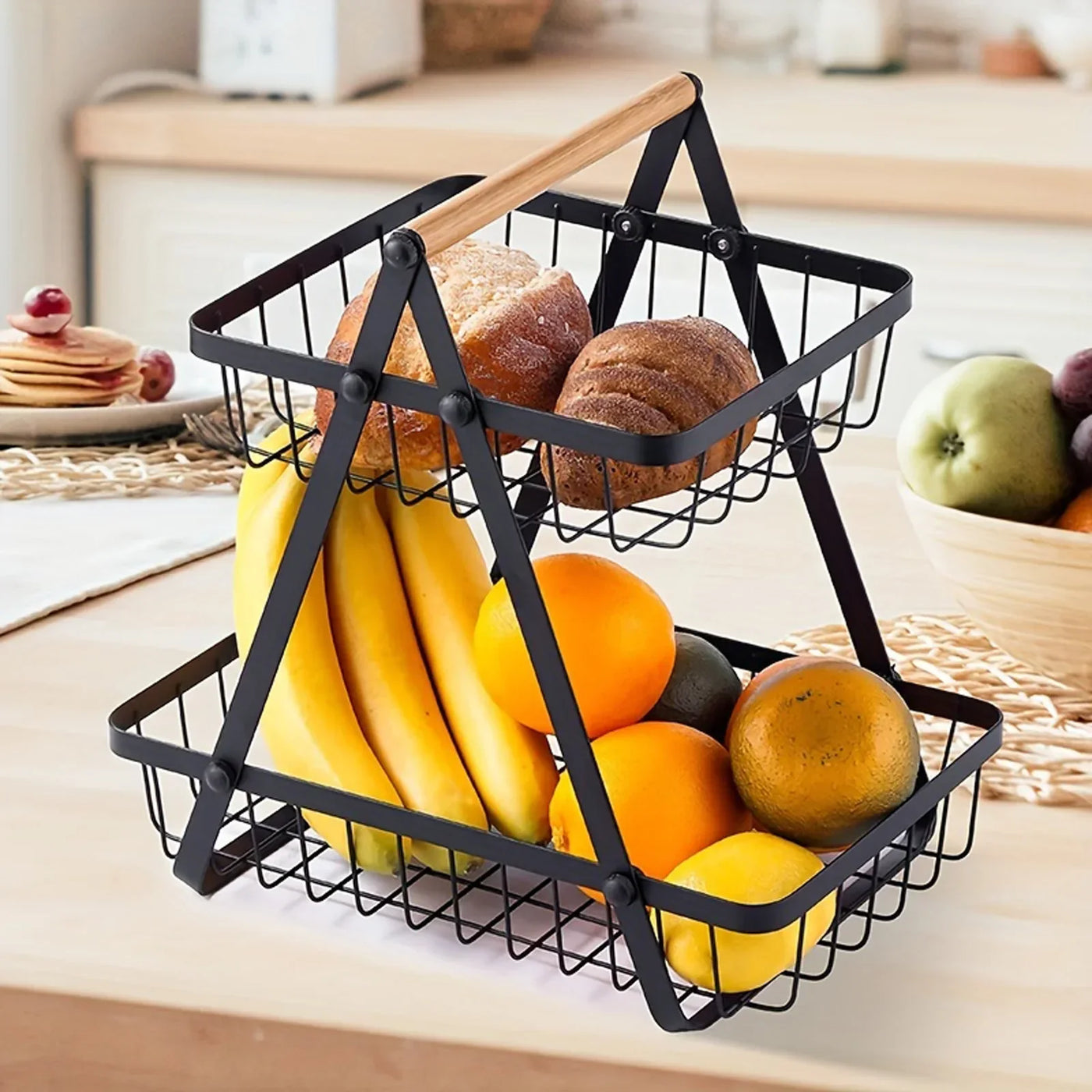 3-Tier Metal Fruit Basket for Kitchen Counter