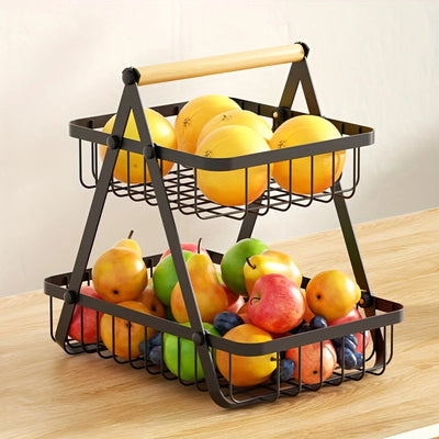 3-Tier Metal Fruit Basket for Kitchen Counter
