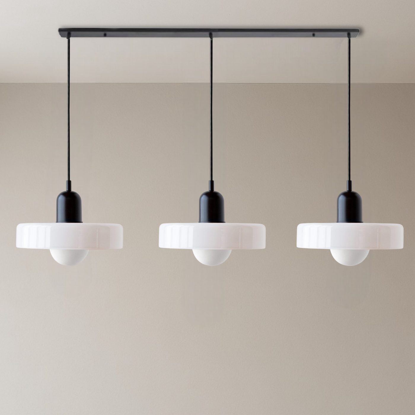3-Head Bauhaus Colored Glass Pendant Lamp for Modern Living Spaces