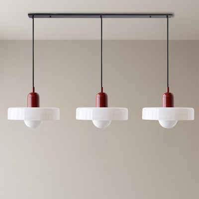 3-Head Bauhaus Colored Glass Pendant Lamp for Modern Living Spaces