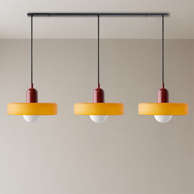 3-Head Bauhaus Colored Glass Pendant Lamp for Modern Living Spaces