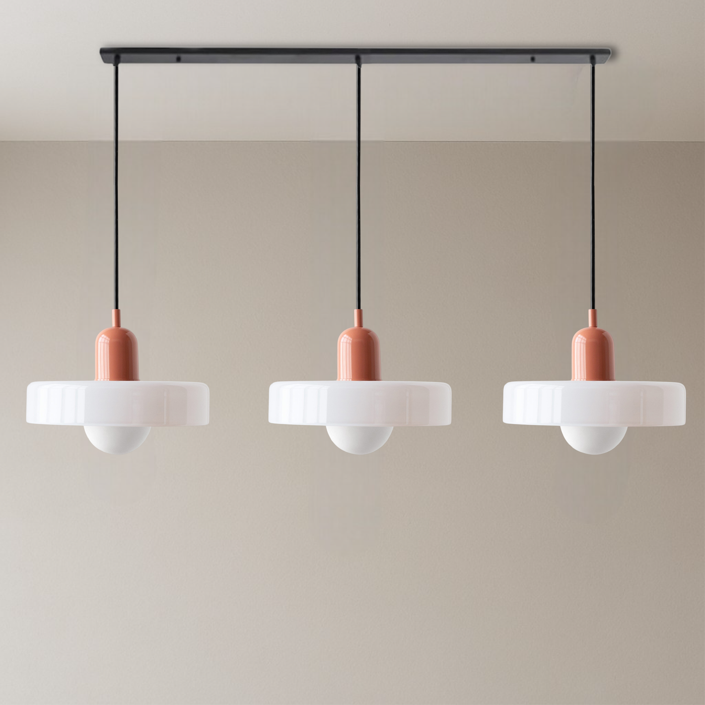 3-Head Bauhaus Colored Glass Pendant Lamp for Modern Living Spaces