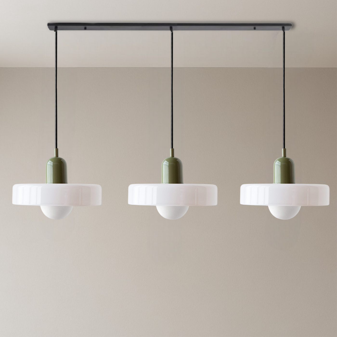 3-Head Bauhaus Colored Glass Pendant Lamp for Modern Living Spaces