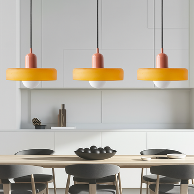 3-Head Bauhaus Colored Glass Pendant Lamp for Modern Living Spaces