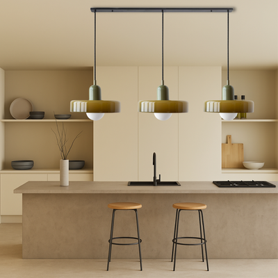 3-Head Bauhaus Colored Glass Pendant Lamp for Modern Living Spaces